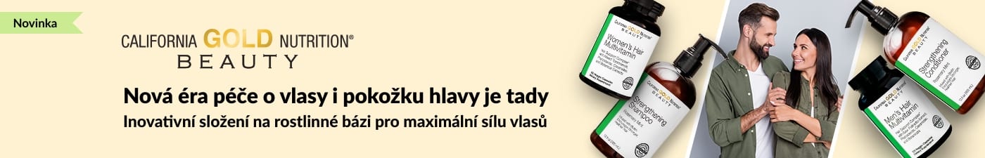 California Gold Nutrition Beauty – péče o vlasy s vitamíny, šampony a kondicionéry podporující zdraví pokožky hlavy i vlasů.