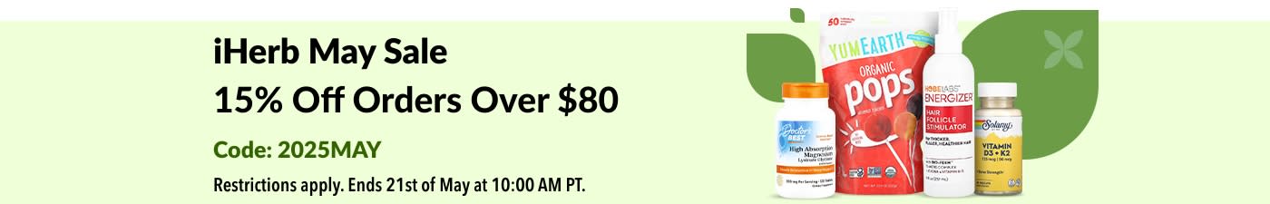 May Sale 15% Off Over $80