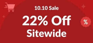 iHerb 10.10 Sale banner with 22% off sitewide and promo code 1010SALE25 on a red background with shopping cart icon.