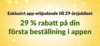 iHerbs 29-årsjubileumsbanner för appen som erbjuder 29 % rabatt på första beställningen i appen med koden 29NEWAPP, inklusive en QR-kod.