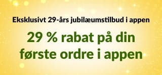 iHerbs 29-års jubilæums-appbanner, der tilbyder 29 % rabat på den første ordre i appen med koden 29NEWAPP og QR-kode.