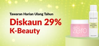 Tawaran Harian Ulang Tahun ke-29 iHerb – 29% diskaun K-Beauty dengan kod 29KBEAUTY.