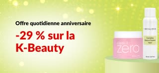 Offre quotidienne pour le 29e anniversaire d'iHerb : 29 % de réduction sur la K-Beauty avec le code 29KBEAUTY.