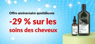 Offre quotidienne pour le 29e anniversaire d'iHerb : 29 % de réduction sur les produits de soins des cheveux avec le code 29HAIR.