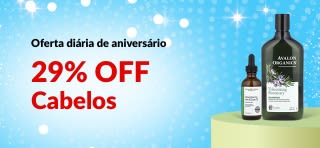 Oferta diária do 29º aniversário da iHerb: 29% OFF em cabelos com o código 29HAIR.