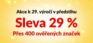 Banner k 29. výročí iHerb s logy značek. Akce v předstihu nabízí 29% slevu na více než 400 ověřených značek s kódem 29ANNIV.