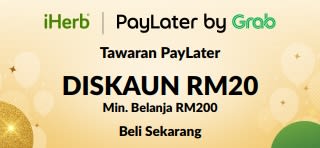 Kempen 9.9 iHerb: Diskaun RM20 Pesanan Melebihi RM200 melalui GrabPay atau PayLater by Grab. Beli Sekarang.