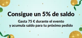 Consigue un 5% de saldo en pedidos de +75 €. Comprar ahora.