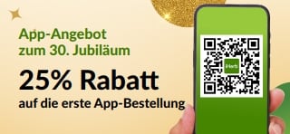 App-Angebot zum 30. Jubiläum. 25% Rabatt auf deine erste App-Bestellung mit Code MYAPP25.