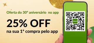 Oferta do 30º aniversário no app. 25% OFF na sua 1ª compra pelo app com o código MYAPP25.