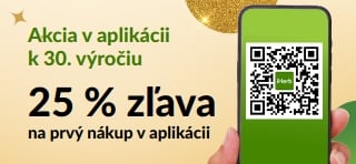 Akcia v aplikácii k 30. výročiu. 25 % zľava na prvý nákup v aplikácii s kódom MYAPP25.