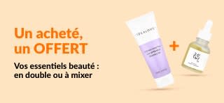 Offre « un acheté, un offert », avec des soins de la peau et une sélection de produits beauté à combiner selon vos envies.