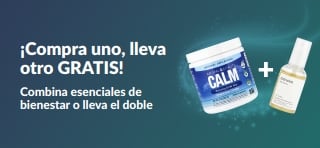 Banner de iHerb ofreciendo la oferta de “Compra uno y lleva otro gratis” en esenciales de bienestar.