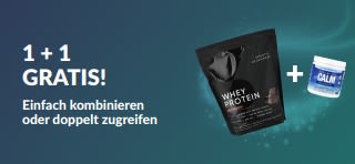iHerb Werbebanner mit dem Angebot „Kaufe eins und erhalte eins gratis“ für Gesundheitsprodukte wie probiotische Nahrungsergänzungsmittel und Seren.