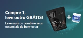 Banner da iHerb oferecendo compre 1, leve outro grátis em itens essenciais de bem-estar, com destaque para suplementos probióticos e frasco conta-gotas.