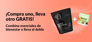 Banner de iHerb ofreciendo la oferta de “Compra uno y lleva otro gratis” en esenciales de bienestar.