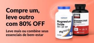 Banner da iHerb oferecendo compre 1, leve outro grátis em itens essenciais de bem-estar, com destaque para suplementos probióticos e frasco conta-gotas.