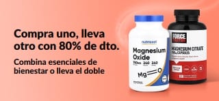 Banner de iHerb con la oferta de “Compra uno, lleva otro con 80% de dto.” en esenciales de bienestar.