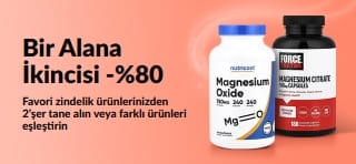 Probiyotik takviyeler ve damlalıklı şişe görsellerinin yer aldığı iHerb kampanya banner’ı, temel sağlık ürünlerinde 1 alana 2.si %80 indirim fırsatıyla iyi yaşam rutinlerine avantajlı bir başlangıç sunuyor.