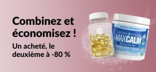 Bannière promotionnelle iHerb : un produit acheté, le deuxième à -80 % sur les essentiels bien-être.