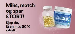 iHerb-kampanjebanner som tilbyr kjøp én, få én med 80 % rabatt på velværeprodukter.