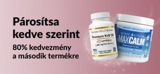 iHerb promóciós banner: „80% kedvezmény a második termékre” ajánlat alapvető egészségmegőrző termékekre.