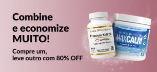 Banner promocional da iHerb: Compre um e ganhe 80% de desconto no segundo em itens essenciais de bem-estar.