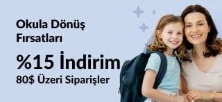 Okula Dönüş Fırsatları  – 80$ Üzeri Alışverişler %15 İndirimli.  Kod: BSAUG15