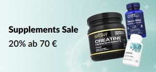 Supplements Sale: Bis zu 20% Rabatt mit Code SUPPEU.