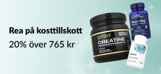 Rea på kosttillskott: Upp til 20% med kod SUPPEU.