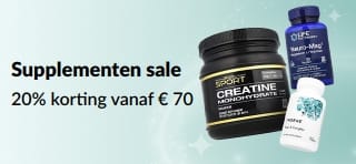 Supplementen sale: tot 20% korting met code SUPPEU.