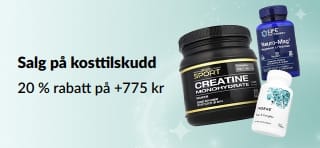 Salg på kosttilskudd: Opptil 20 % rabatt med koden SUPPEU.