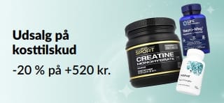Udsalg på kosttilskud: Op til 25 % rabat med koden SUPPEU.