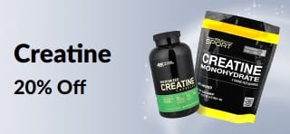 Banner promoting 20% off Creatine