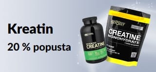 Reklamni natpis koji promovira 20 % popusta na kreatin