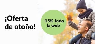 Banner de iHerb que anuncia la oferta de otoño con un 15% de descuento en toda la web. Usa el código: SW15EU.