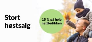 iHerb-banner som promoterer høstsalg med 15 % rabatt på hele nettstedet. Kampanjekoden er SW15EU.