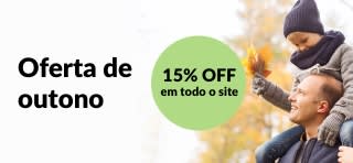 Banner da iHerb promovendo a oferta de outono com 15% OFF em todo o site. O código promocional é SW15EU.