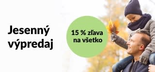 Banner iHerb propagujúci jesenný výpredaj s 15 % zľavou na celý sortiment. Promo kód je SW15EU.