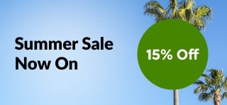 Summer Sale 15% Off. Use promo code JULSS15.