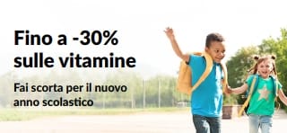 Fino a -30% sulle vitamine per il ritorno a scuola