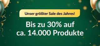 30. Jubiläums-Sale: Bis zu 30% Rabatt