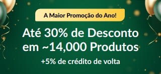 Promoção do 30.º Aniversário: Até 30% de Desconto +5% em Crédito