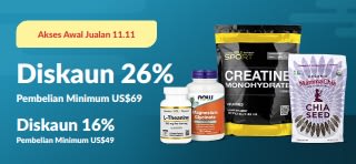 Akses Awal Jualan Kilat 11.11: diskaun 26% melebihi US$69 atau diskaun 16% melebihi US$49 dengan kod 11EARLY26.