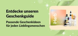 Banner für den iHerb Geschenkguide mit ausgewählten Self-Care- und Beauty-Geschenksets perfekt zum Verschenken.
