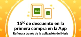 15% de descuento en su primera compra referida a través de la aplicación de iHerb