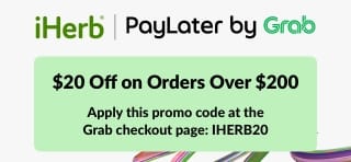 iHerb PayLater by Grab: $20 off $200+ with code IHERB20.