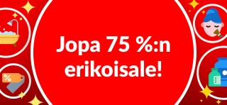 JOPA −75 % ERIKOISTARJOUKSISTA