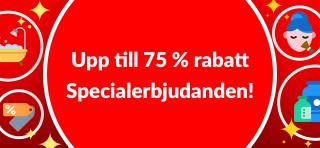 UPP TILL 75 % RABATT PÅ ERBJUDANDEN
