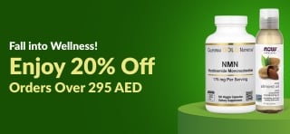 Fall into Wellness promotion — enjoy 20% off orders over 295 AED with code RAHA20